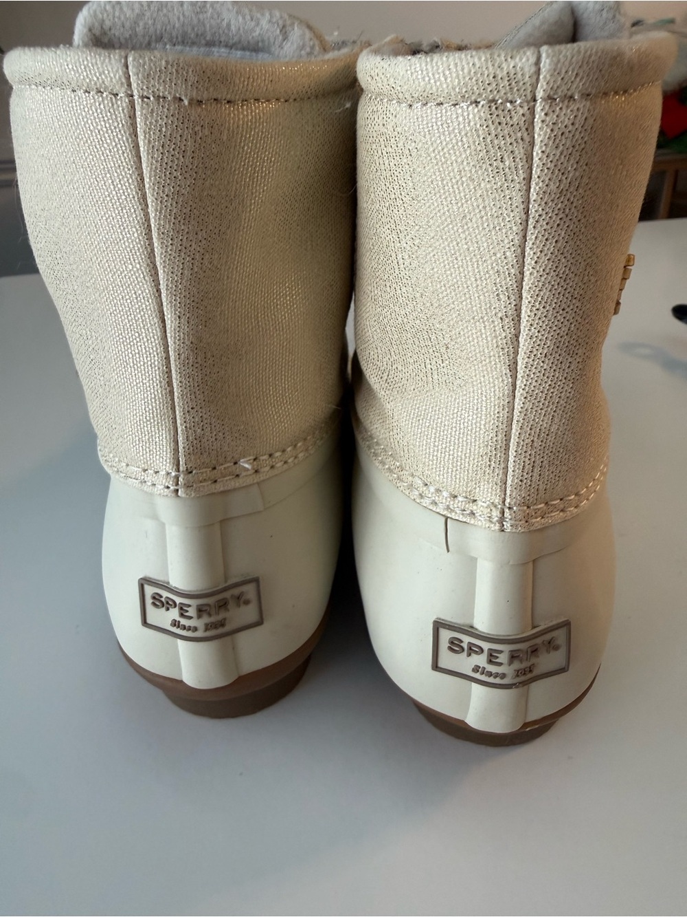 Sperry Women’s Size 8.5 Cream & Brown Waterproof Lace-Up Ankle Boots - Picture 7 of 10
